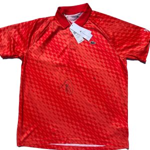 NOVAK DJOKOVIC SIGNED LACOSTE TENNIS POLO SHIRT WIMBLEDON FRENCH US OPEN JSA #1
