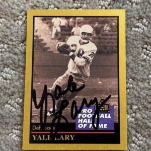 Yale Lary SIGNED AUTOGRAPHED 1991 ENOR CARD LIONS