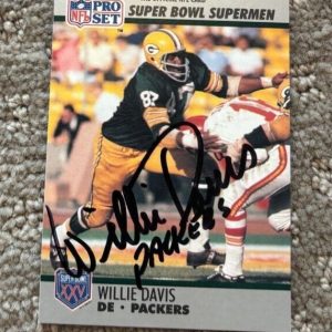 Willie Davis Signed 1990 Pro Set Super Bowl Supermen Card Packers Autograph