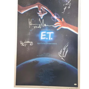 E.T. The Extra Terrestrial Cast Signed 27x41 Movie Poster Exact Proof ACOA