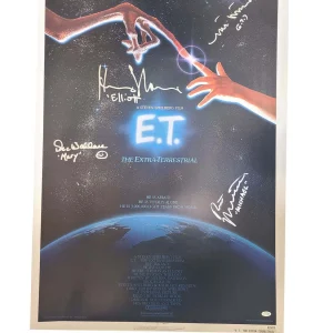 E.T. The Extra Terrestrial Cast Signed 27x41 Movie Poster Exact Proof ACOA