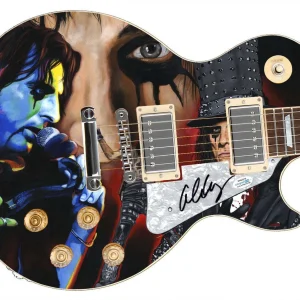 Alice Cooper Autographed 1/1 Custom Graphics Guitar