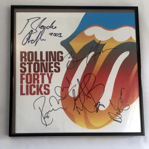Rolling Stones Autographed 2003 40 Licks Framed Booklet Album Tour Book ACOA