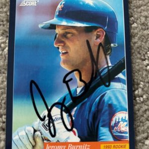 1994 SCORE AUTOGRAPHED SIGNED #570 JEROMY BURNITZ CARD NEW YORK METS
