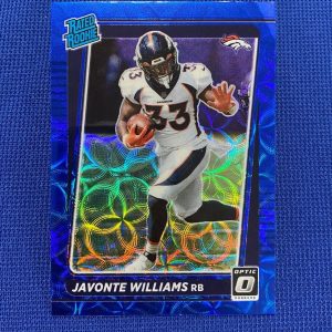 2021 PANINI DONRUSS OPTIC PRIZM JAVONTE WILLIAMS BRONCOS BLUE RATED ROOKIE CARD