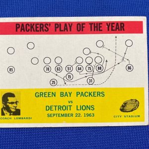1964 PHILADELPHIA GREEN BAY PACKERS VS LIONS PLAY OF THE YEAR #84 CARD VINTAGE