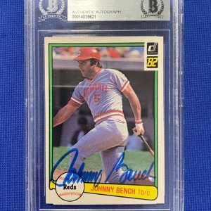 1982 DONRUSS JOHNNY BENCH CINCINNATI REDS #400 AUTO AUTOGRAPH BECKETT AUTHENTIC