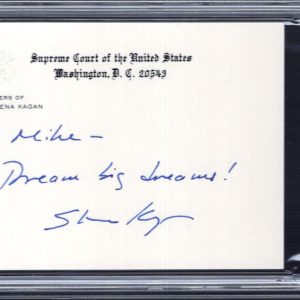 ELENA KAGAN SIGNED SUPREME COURT CHAMBERS CARD TO MIKE PSA SLABBED