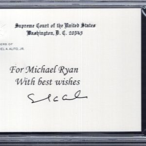 SAMUEL ALITO SIGNED SUPREME COURT CHAMBERS CARD INSCRIBED PSA SLABBED