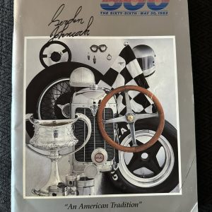 1982 Indy 500 Program Signed By Winner Gordon Johncock Autographed