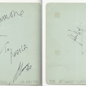 The RAMONES & The Prisoners hand SIGNED Album Page JSA LOA Johnny DEE DEE Joey