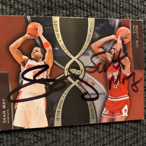 Sean & Scott May Signed Basketball Trading Card Autographed Father Son