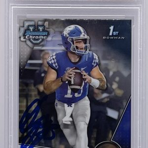 Devin Leary Signed 2023 Bowman Chrome U Rookie Card Kentucky PSA/DNA Slabbed
