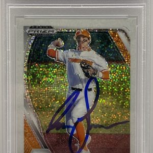 Liam Spence Signed 2022 Prizm White Rookie Card Chicago Cubs PSA/DNA Slab
