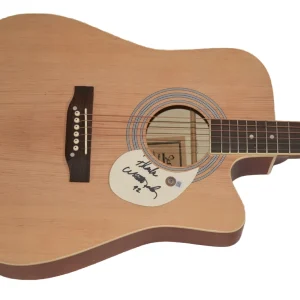 Willie Nelson Signed Full Size Acoustic Guitar Country Music Autograph BAS COA