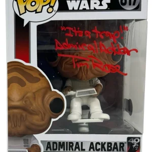 Tim Rose Signed Funko Pop Star Wars Admiral Akbar #617 Autograph It's A Trap BAS