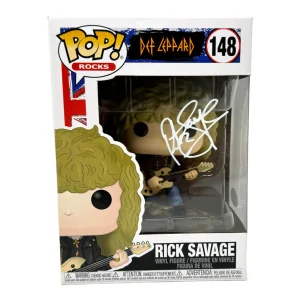 Rick Savage Signed Def Leppard Funko Pop Rocks #148 Bassist Autograph JSA COA