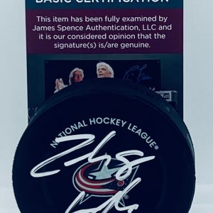 Zach Werenski signed Columbus Blue Jackets Game Puck autographed JSA