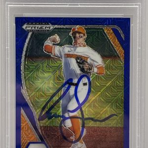 Liam Spence Signed 2022 Prizm Blue Rookie Card Chicago Cubs PSA/DNA Slab