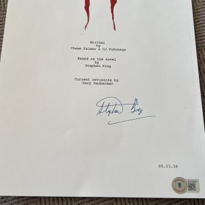 STEPHEN KING SIGNED AUTOGRAPH MOVIE SCRIPT IT BECKETT BAS AUTO E ALL PAGES D
