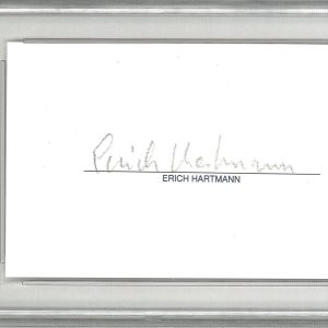ERICH HARTMANN SIGNED CUT SIGNATURE PSA DNA 84310788 (D) WWII ACE 352V