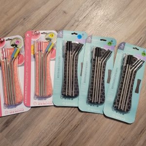 30pcs Stainless Steel Metal Reusable Cocktail Drinking Straws Cleaner Brush Set