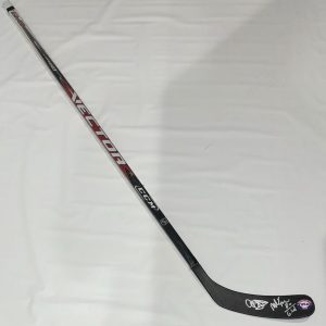 MIKE ERUZIONE & AL MICHAELS SIGNED HOCKEY STICK USA MIRACLE ON ICE 1980 JSA COA