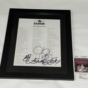 PUBLIC ENEMY SIGNED REBEL WITHOUT A PAUSE LYRIC SHEET CHUCK D FLAV JSA COA