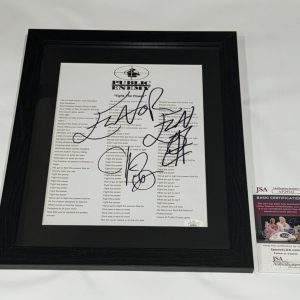 PUBLIC ENEMY SIGNED FIGHT THE POWER LYRIC SHEET CHUCK D FLAVOR FLAV JSA COA