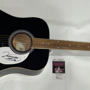 VINCE GILL SIGNED FULL SIZE BLACK ACOUSTIC GUITAR THE EAGLES JSA COA