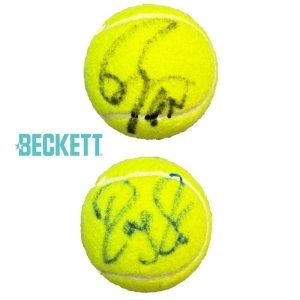 Roger Federer & Rafael Nadal Dual Signed Autograph Tennis Ball w/ Beckett COA