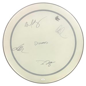 Disturbed Band x4 Signed Autograph 24" Drumhead - David Draiman +3 w/ JSA COA