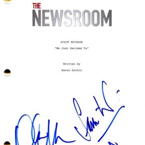 Sam Waterston Allison Pill & Olivia Munn Signed Autograph Newsroom Script JSA