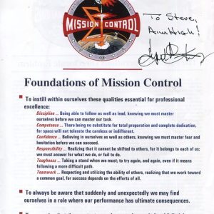 Eugene Gene Kranz NASA Flight Director Space Apollo Signed Autograph Flyer JSA