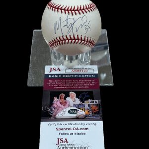 Marty Turco Dallas Stars Michigan Wolverines Signed Autograph Baseball JSA