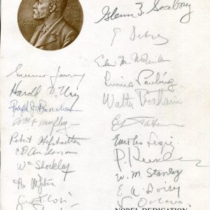 Linus Pauling Mossbauer Peter Debye Emilio Segre 23 Nobel Prize Signed Autograph
