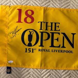 Brian Harman SIGNED The British Open Golf Flag JSA Authenticated COA 2023 151st