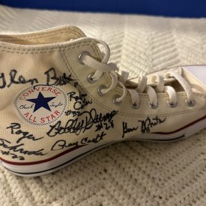 1954 Milan Indians Team Signed Converse Chuck Taylor Shoe Hoosiers Bobby Plump