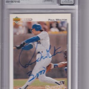 PAUL MOLITOR signed (1992 UPPER DECK) BREWERS 10 auto Baseball card BECKETT BAS