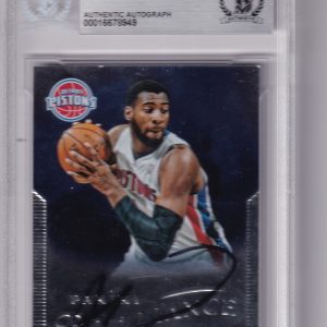 ANDRE DRUMMOND signed (2012-13 PANINI) Pistons RC basketball card BECKETT BAS