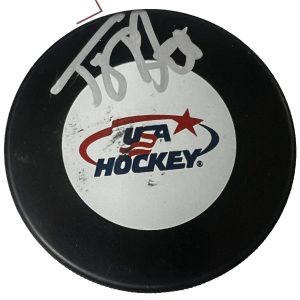 TONY AMONTE signed (TEAM USA) Chicago Blackhawks Hockey puck BECKETT BAS BL63986