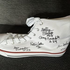 1954 Milan Indians Team Signed Era Style Shoe Hoosiers Movie Bobby Plump Plus 4