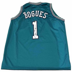 MUGSEY BOGUES signed (CHARLOTTE HORNETS) basketball jersey Beckett Witnessed