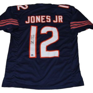 VELUS JONES JR signed (CHICAGO BEARS) Custom football jersey BECKETT BAS AD47363