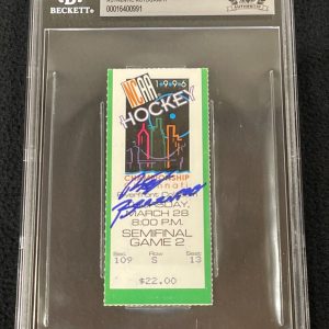 Red Berenson Signed Michigan Wolverines 1996 Championship Semifinals Ticket BAS