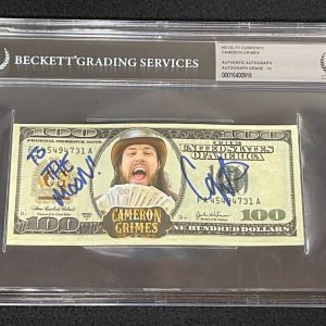 Cameron Grimes Signed WWE NXT Event Used Play Money $100 Bill Beckett Certified