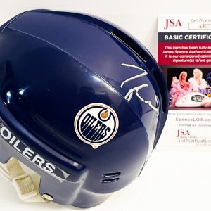Taylor Hall Signed Edmonton Oilers Mini Helmet JSA COA