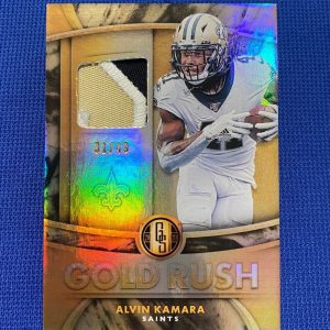 2020 PANINI GOLD STANDARD ALVIN KAMARA SAINTS GOLD RUSH 3 COLOR JERSEY PATCH /49