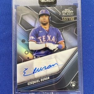2023 TOPPS CHROME BLACK EZEQUIEL DURAN TEXAS RANGERS AUTO AUTOGRAPHED RC /150