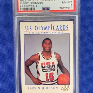 1992 IMPEL OLYMPICARD MAGIC EARVIN JOHNSON TEAM USA BASKETBALLL CARD #11 PSA 8